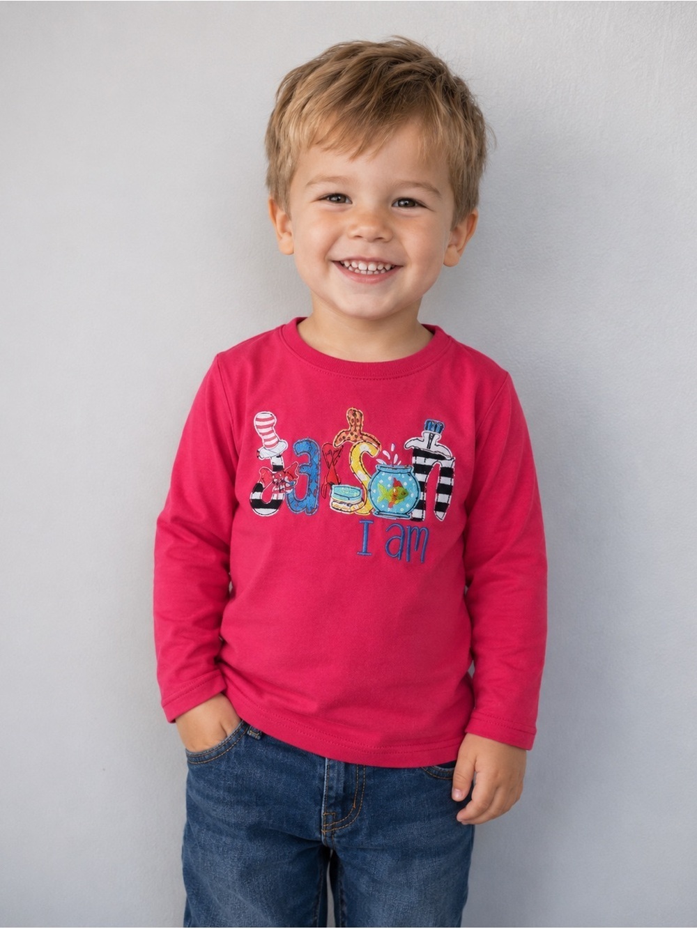 “Jaxson I am” Dr. Seuss inspired long sleeve tool